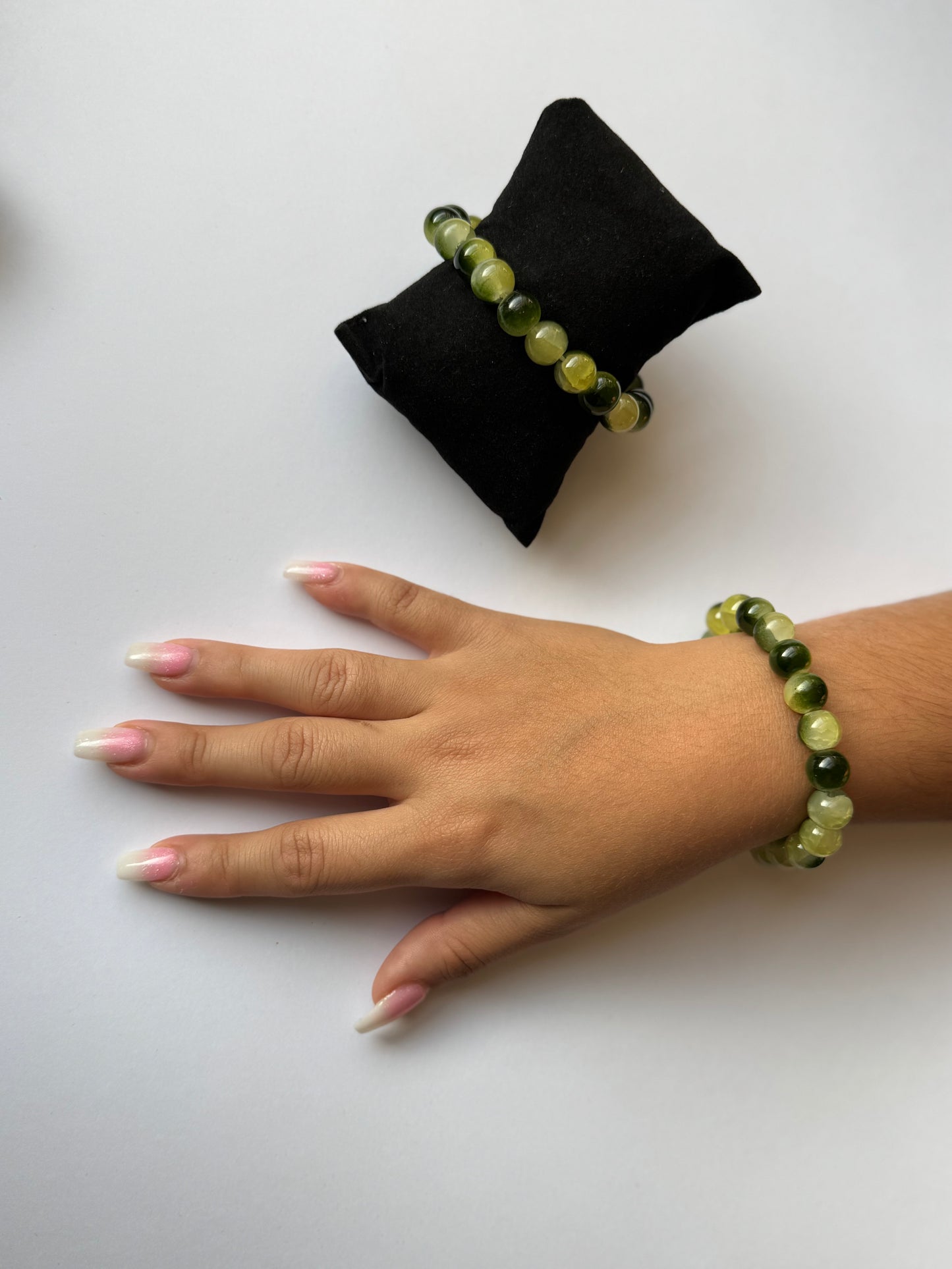 Yellow & Green Basic Glass Bead Bracelet