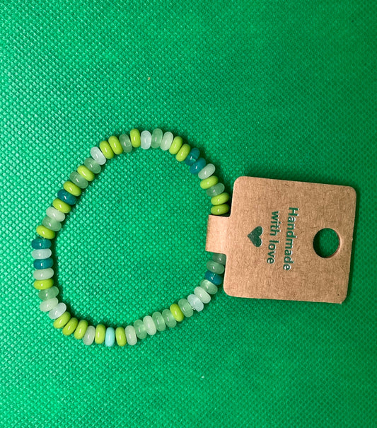 Green Mix Abacus Bead Bracelet