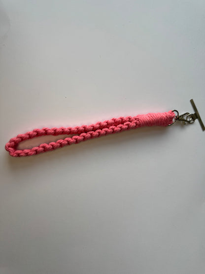 Handmade macaron-style beaded lanyard phone charms, further view