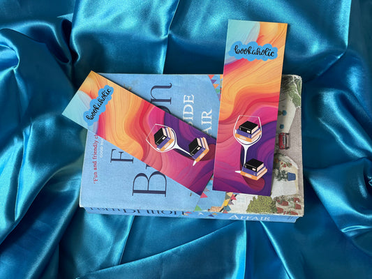 A handmade Bookoholic bookmark with a bold design for book lovers
