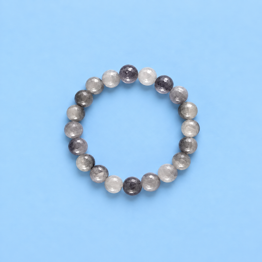 Grey Glass Bead Bracelet