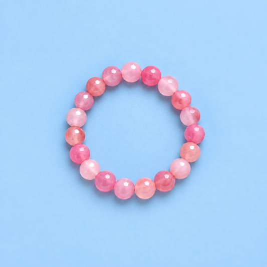 Pink Glass Bead Bracelet