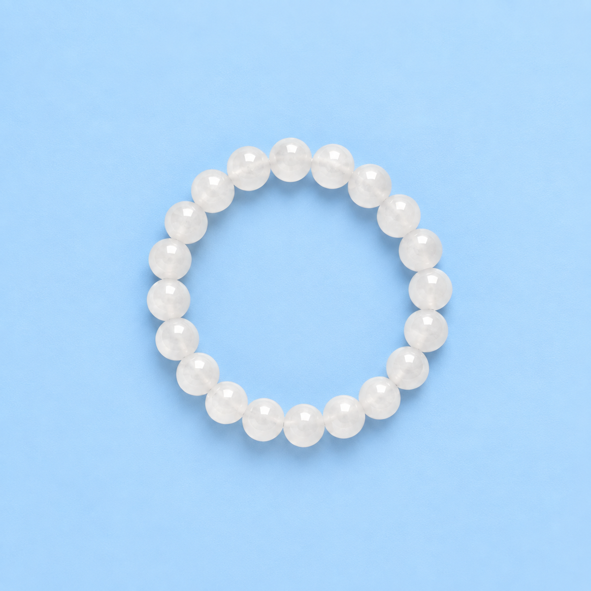 White Glass Bead Bracelet