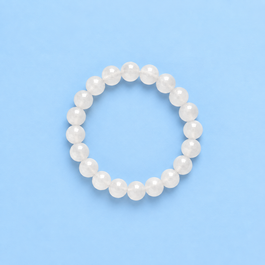 White Glass Bead Bracelet