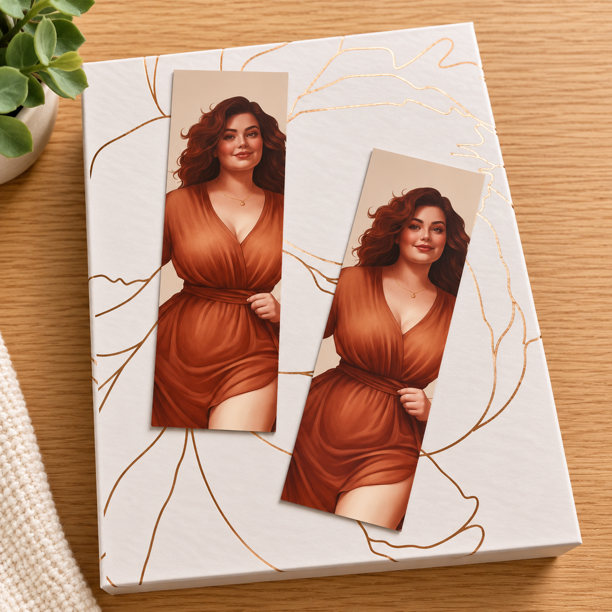 Curvy Redhead Woman Bookmark